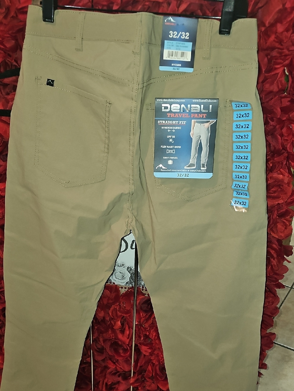 Denali NWT Mens Delta Khaki Travel Pants-Khaki (32x32)